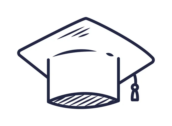 Graduierung Cap Symbol Auf Weißem Hintergrund — Stockvektor