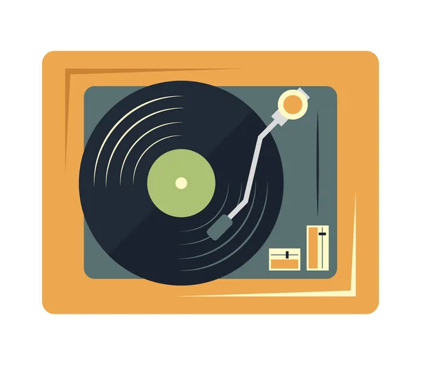 Vinyl Player Icon White Background — Stock Vector