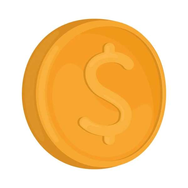 Иконка Монеты Белом Фоне — стоковый вектор