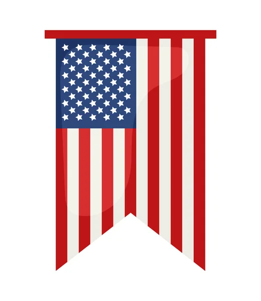 Ruban Drapeau Usa Sur Fond Blanc — Image vectorielle