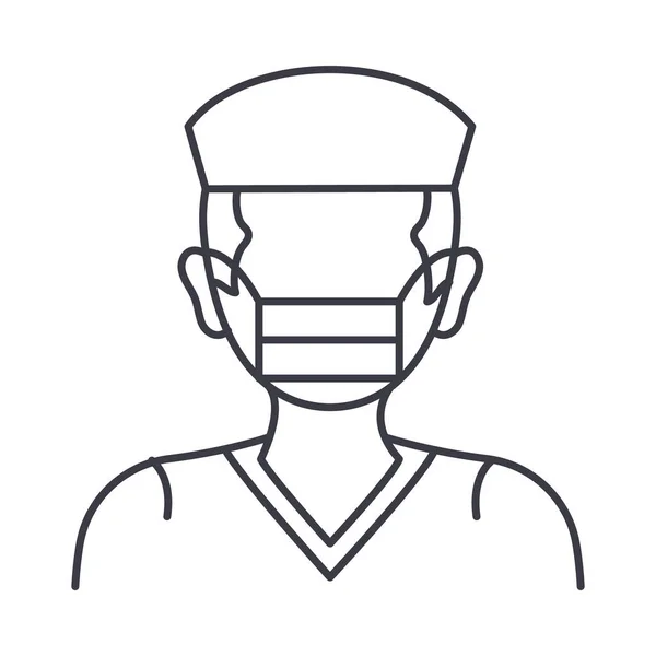 Avatar Doctor Man White Background — Image vectorielle