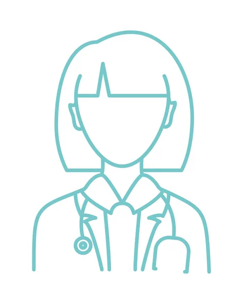 Avatar Dokter Wanita Latar Belakang Putih - Stok Vektor