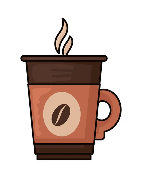 Hot Coffee Cup Icon White Background — ストックベクタ