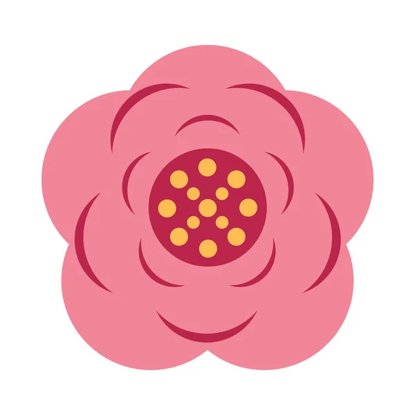 Belle Icône Fleur Rose Sur Fond Blanc — Image vectorielle