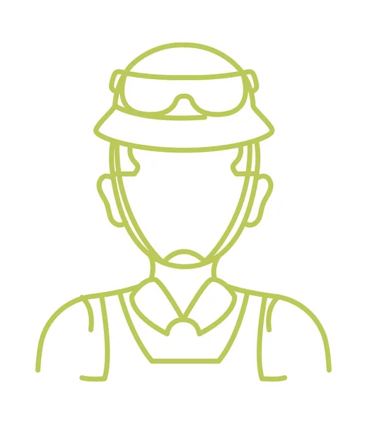 Avatar Construcción Hombre Sobre Fondo Blanco — Vector de stock