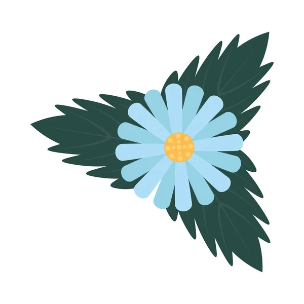 Beautiful Blue Flower Leaves — Image vectorielle