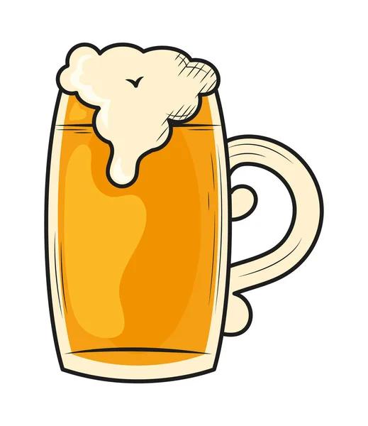 Ícone Frasco Cerveja Fundo Branco — Vetor de Stock
