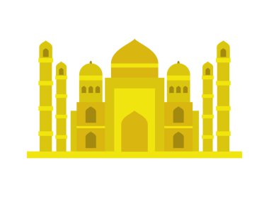 Beyaz arkaplanda Taj mahal simgesi
