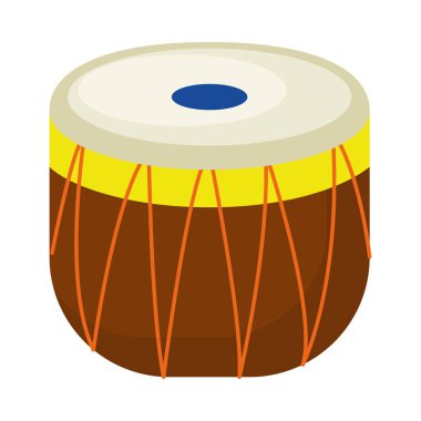 Beyaz arkaplanda Hint davul simgesi