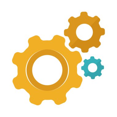 beyaz arkaplanda dişli tekerlek simgesi