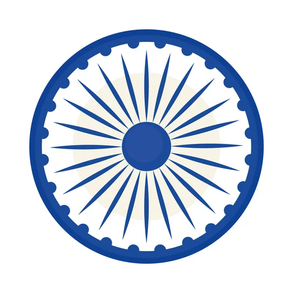 Ashoka Chakra Σύμβολο Λευκό Φόντο — Διανυσματικό Αρχείο
