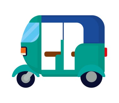 Beyaz arkaplanda Hint tuk tuk simgesi