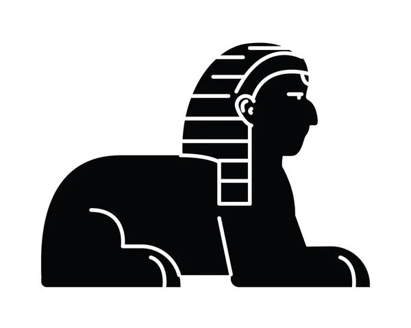 Egyptian Sphinx Icon White Background — Image vectorielle