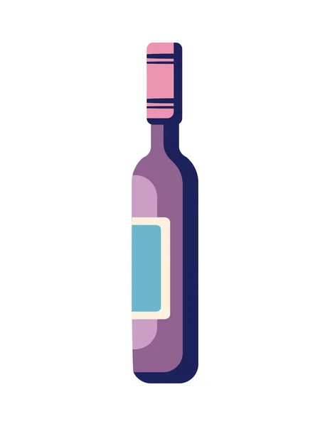 Flat Wine Bottle White — Stock Vector