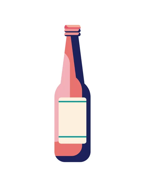 Flat Pink Wine Bottle White — Stock Vector