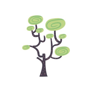 Düz yeşil yapraklı ağaç beyaz üzerine