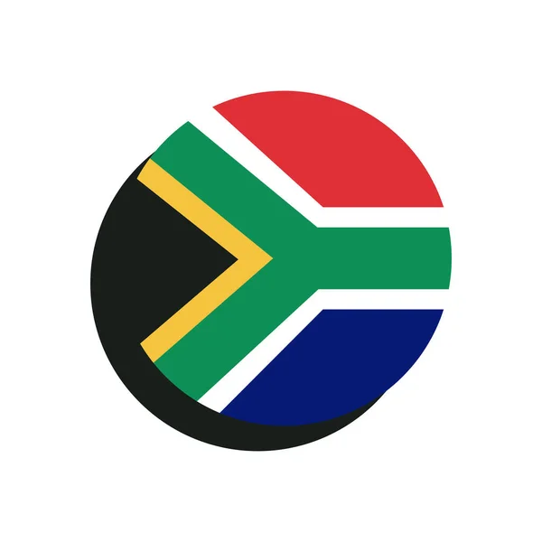 Płaski Afrykański Flaga Godło Nad Białym — Wektor stockowy