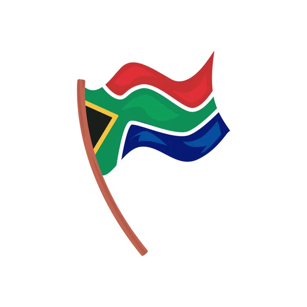 Płaska Flaga Afrykańska Nad Białym — Wektor stockowy