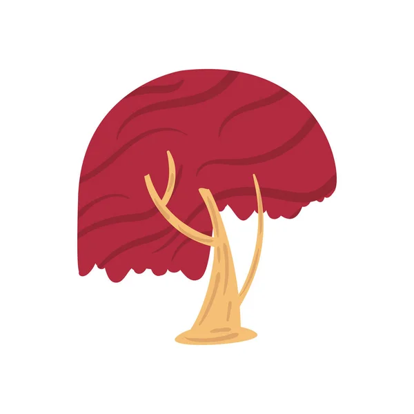 Flat Red Tree Design White — Vettoriale Stock