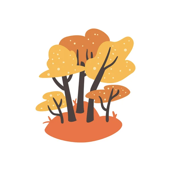 Flat Golden Forest Design White — Vector de stock