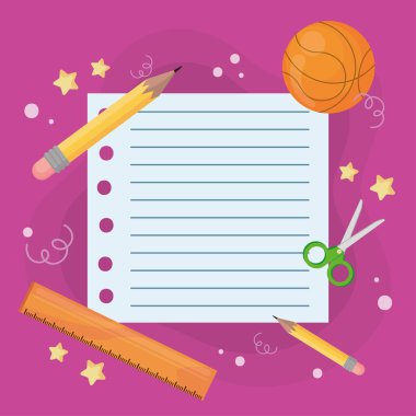 poster kağıtları ve okul eşyaları