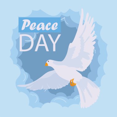 Bir güvercinle Barış Günü Karteli