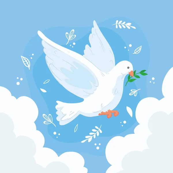 Peace Day Card Dove — Vector de stock