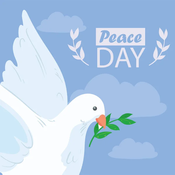 Peace Day Illustration Dove — Vector de stock