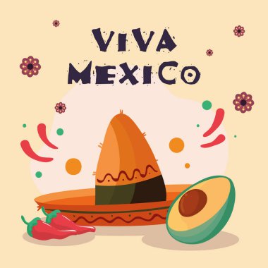 Bir sombrero 'lu Viva Mexico posteri