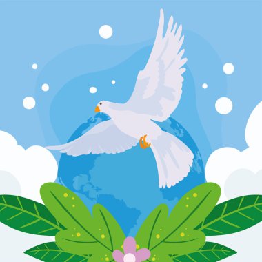peace day design with a dove