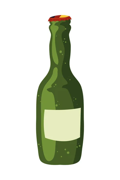 Botella Vino Verde Sobre Blanco — Vector de stock