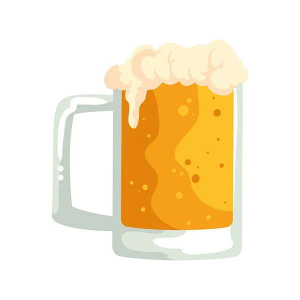 Golden Beer Glass White — Stockvector