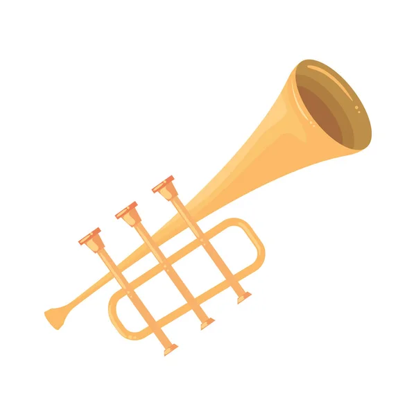 Golden Trumpet Design White — Stockvector