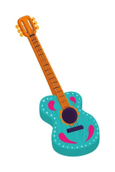 Colored Mexican Guitar White — Stok Vektör