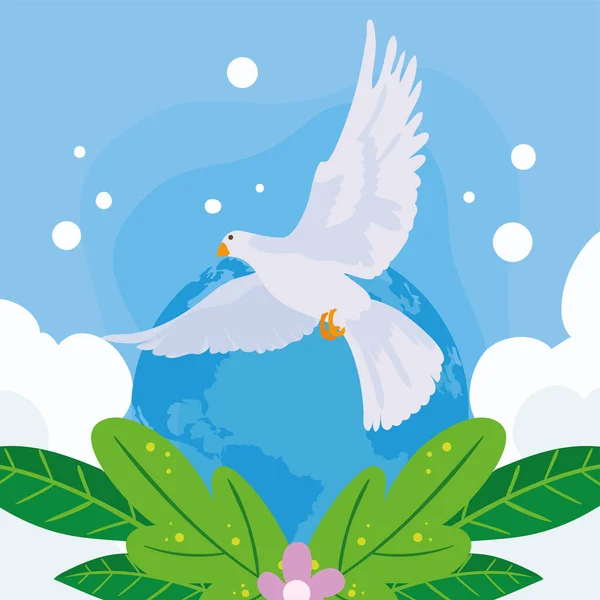 Peace Day Design Dove — Vector de stock