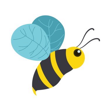 cute bee design over white