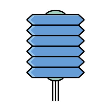 Mavi Çin lambası beyaz üzerine