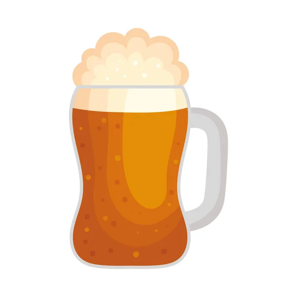 Beer Mug Vector White — Vettoriale Stock