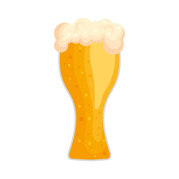 Beer Glass Image White — Vector de stock