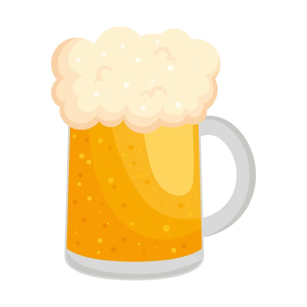 Caneca Cerveja Design Sobre Branco — Vetor de Stock