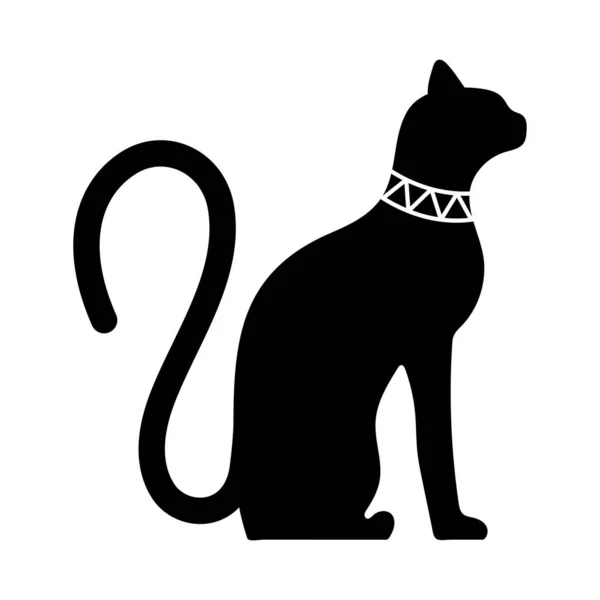 Chat Égyptien Antique Sur Blanc — Image vectorielle