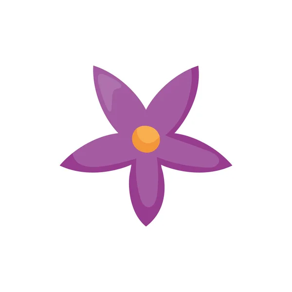 Diseño Flor Púrpura Sobre Blanco — Vector de stock