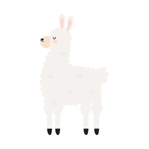 Sweet Llama Image White — Stock Vector