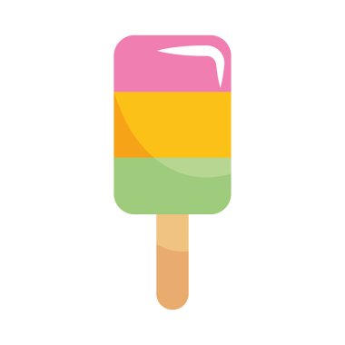 Beyazın üzerinde çubuk olan renkli dondurma.