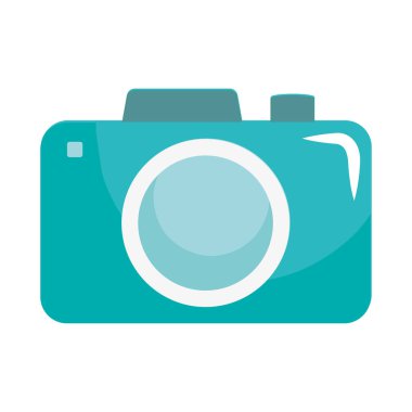 Mavi seyahat kamerası beyazın üstünde