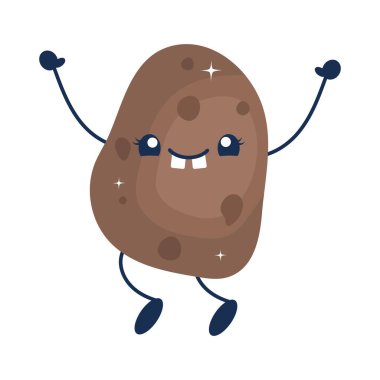kawaii potato illustration over white