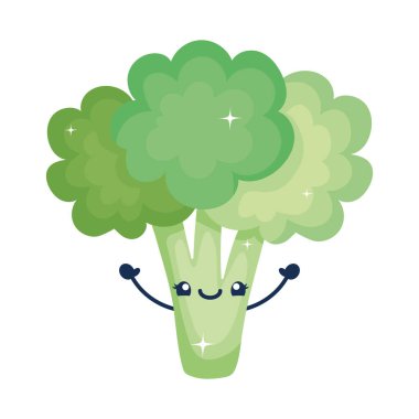 Beyaz yerine kawaii brokoli çizimi