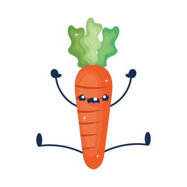 beyaz yerine kawaii havuç çizimi