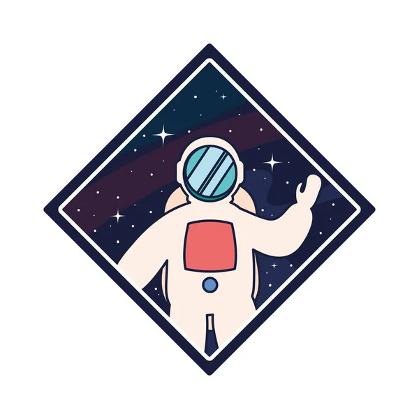 Astronaut Badge Design White — Archivo Imágenes Vectoriales