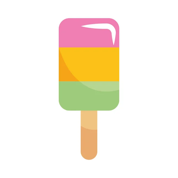 Цветное Мороженое Палочке Поверх Белого — стоковый вектор